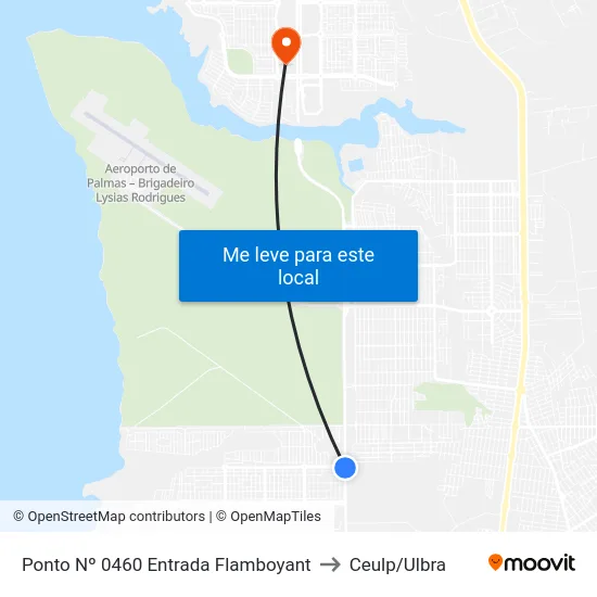 Ponto Nº 0460 Entrada Flamboyant to Ceulp/Ulbra map