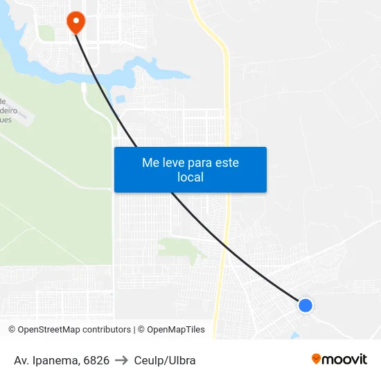 Av. Ipanema, 6826 to Ceulp/Ulbra map