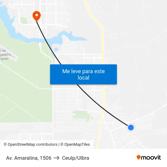 Av. Amaralina, 1506 to Ceulp/Ulbra map