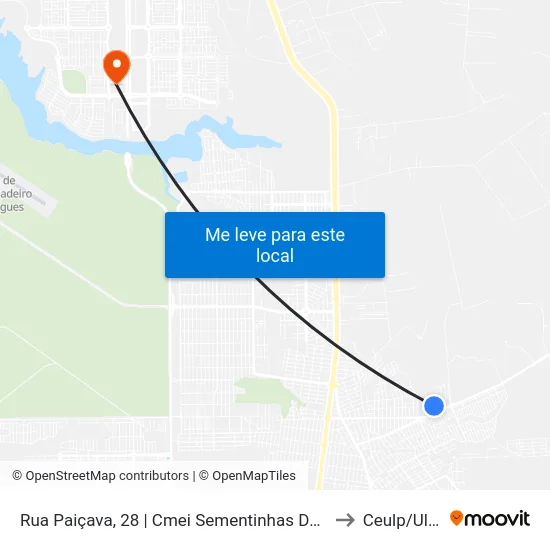 Rua Paiçava, 28 | Cmei Sementinhas Do Saber to Ceulp/Ulbra map