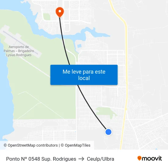 Ponto Nº 0548 Sup. Rodrigues to Ceulp/Ulbra map