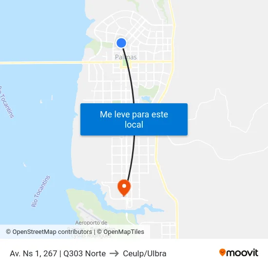 Av. Ns 1, 267 | Q303 Norte to Ceulp/Ulbra map