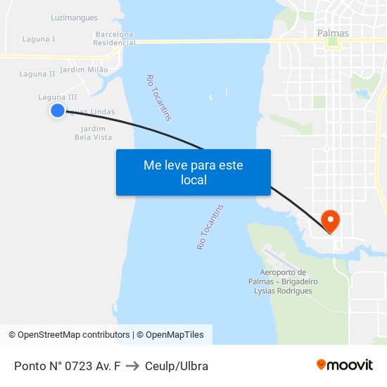 Ponto N° 0723 Av. F to Ceulp/Ulbra map