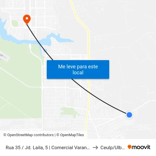 Rua 35 / Jd. Laila, 5 | Comercial Varanda to Ceulp/Ulbra map