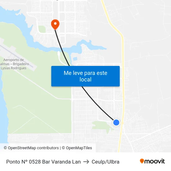 Ponto Nº 0528 Bar Varanda Lan to Ceulp/Ulbra map