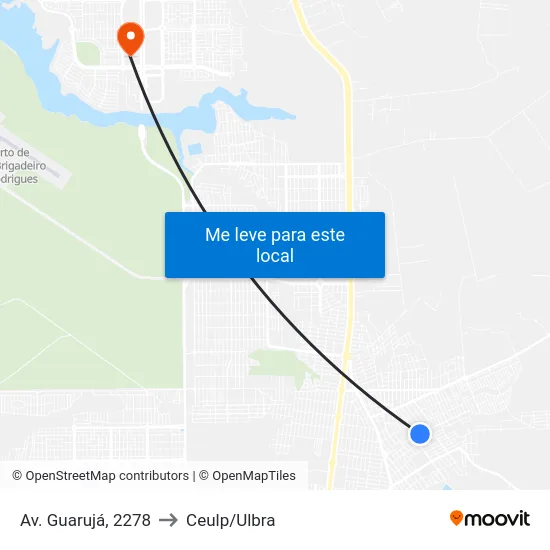 Av. Guarujá, 2278 to Ceulp/Ulbra map