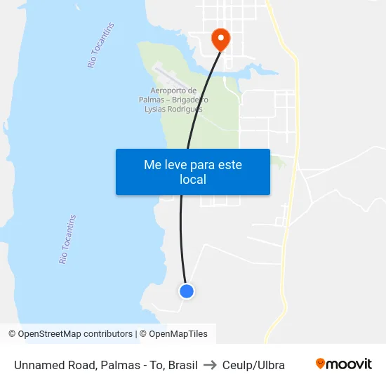 Unnamed Road, Palmas - To, Brasil to Ceulp/Ulbra map