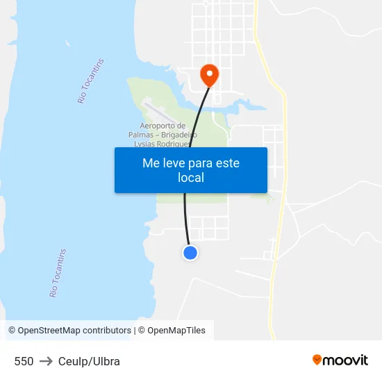 550 to Ceulp/Ulbra map