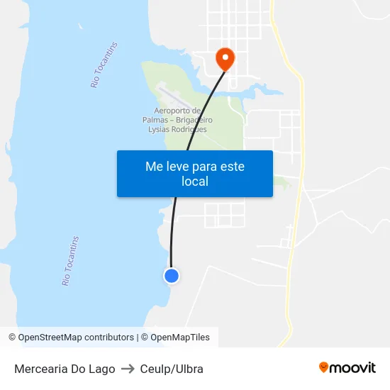 Mercearia Do Lago to Ceulp/Ulbra map