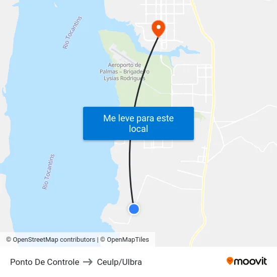 Ponto De Controle to Ceulp/Ulbra map