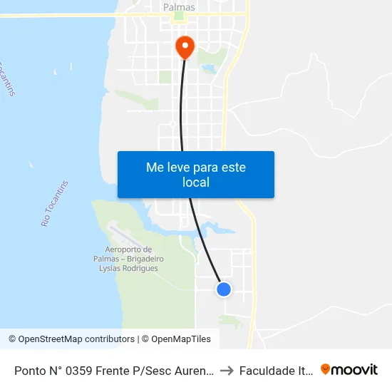 Ponto N° 0359 Frente P/Sesc Aureny III to Faculdade Itop map