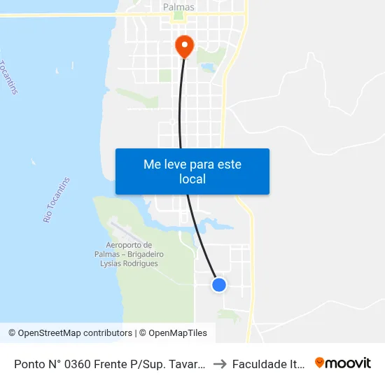 Ponto N° 0360 Frente P/Sup. Tavares to Faculdade Itop map