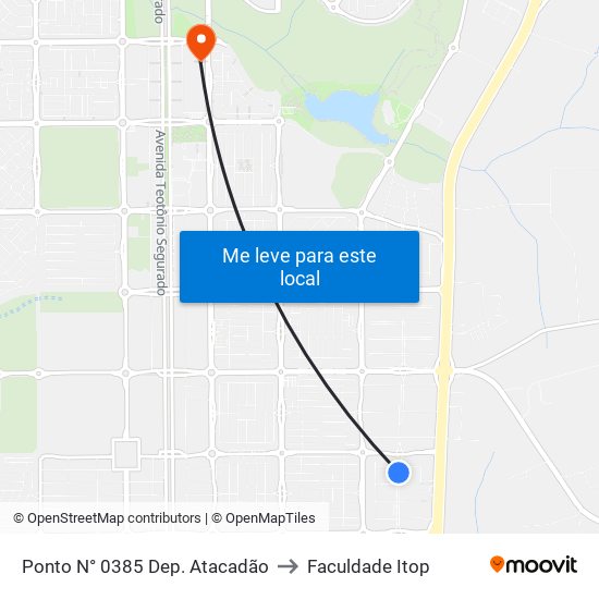 Ponto N° 0385 Dep. Atacadão to Faculdade Itop map
