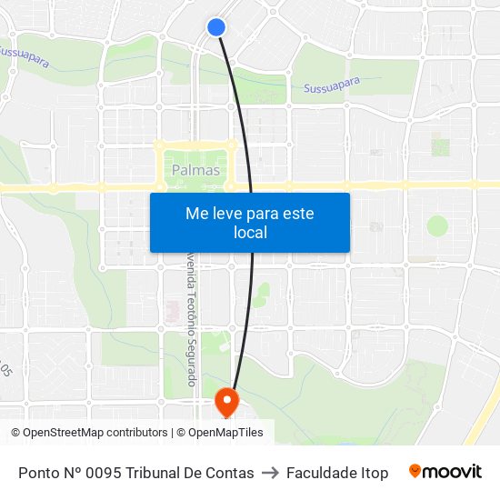 Ponto Nº 0095 Tribunal De Contas to Faculdade Itop map