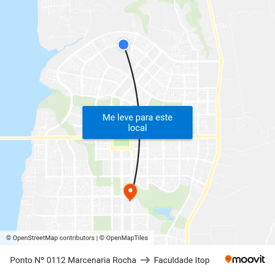 Ponto Nº 0112 Marcenaria Rocha to Faculdade Itop map
