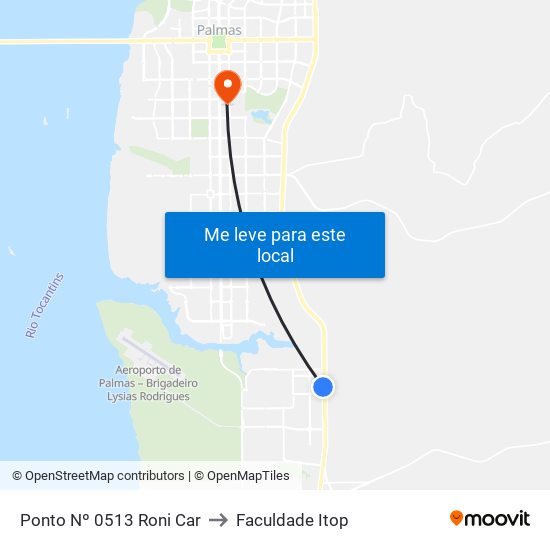 Ponto Nº 0513 Roni Car to Faculdade Itop map