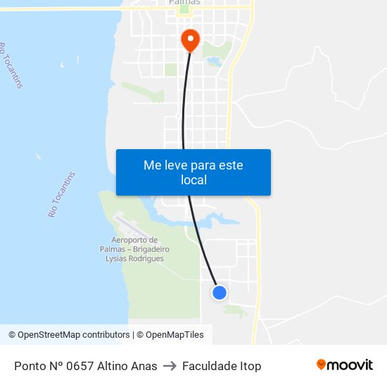 Ponto Nº 0657 Altino Anas to Faculdade Itop map