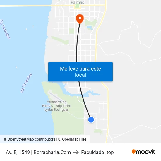 Av. E, 1549 | Borracharia.Com to Faculdade Itop map