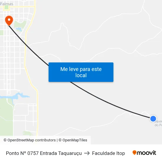 Ponto Nº 0757 Entrada Taquaruçu to Faculdade Itop map
