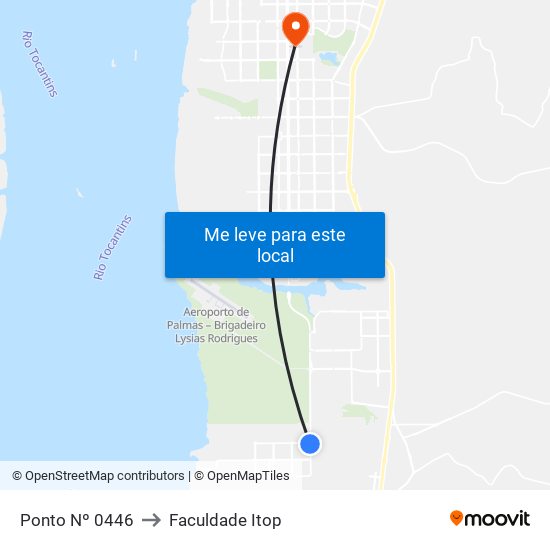 Ponto Nº 0446 to Faculdade Itop map