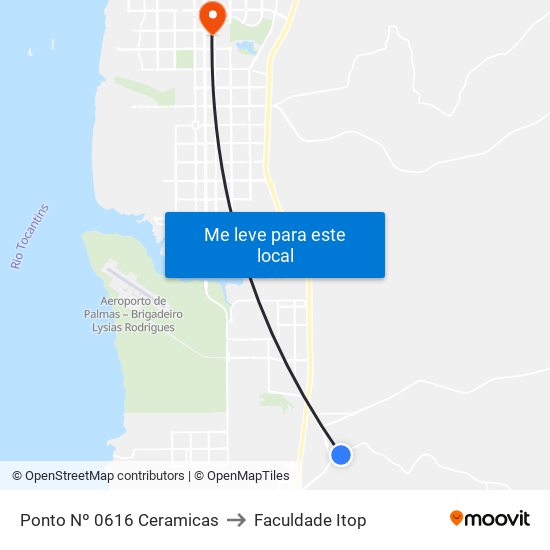 Ponto Nº 0616 Ceramicas to Faculdade Itop map