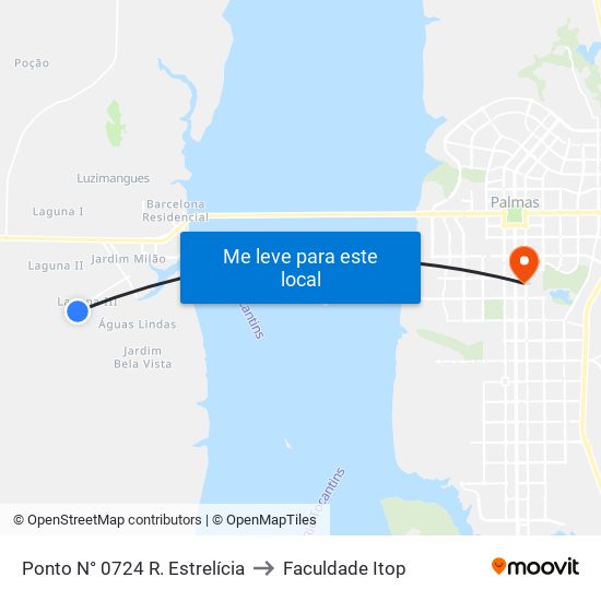 Ponto N° 0724 R. Estrelícia to Faculdade Itop map