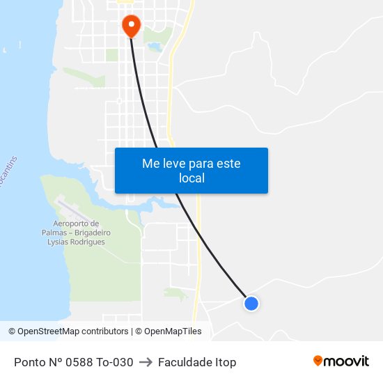 Ponto Nº 0588 To-030 to Faculdade Itop map