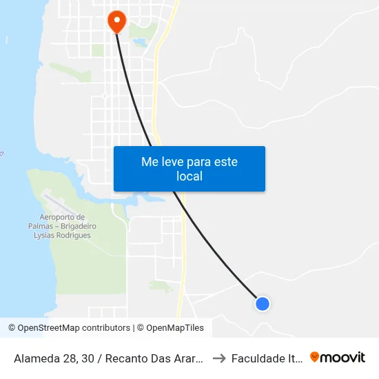 Alameda 28, 30 / Recanto Das Araras II to Faculdade Itop map