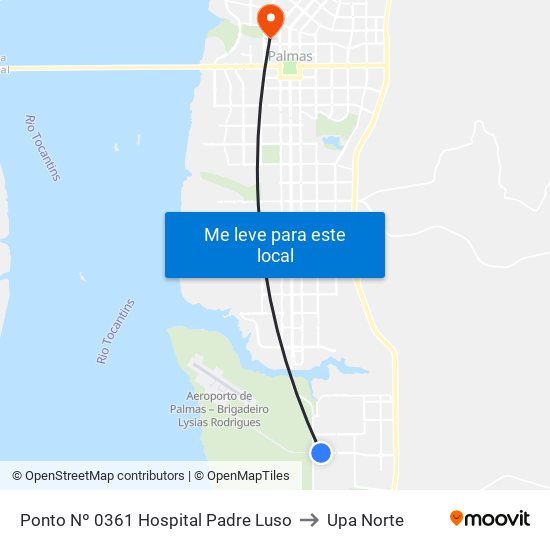 Ponto Nº 0361 Hospital Padre Luso to Upa Norte map