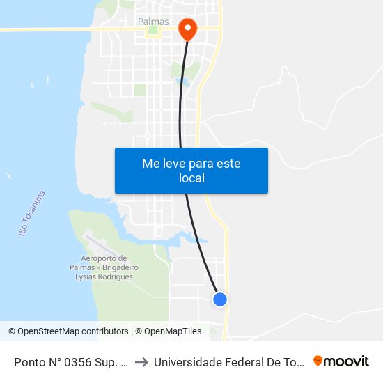 Ponto N° 0356 Sup. Fama to Universidade Federal De Tocantins map