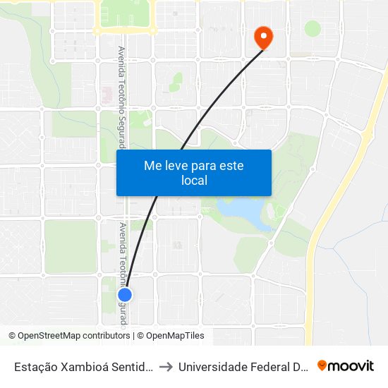 Estação Xambioá Sentido Norte-Sul to Universidade Federal De Tocantins map