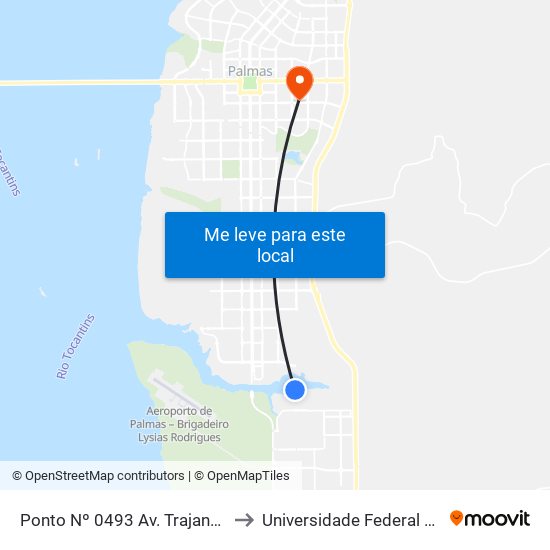 Ponto Nº 0493 Av. Trajano Coelho Neto to Universidade Federal De Tocantins map
