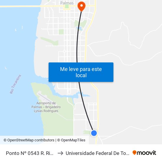 Ponto Nº 0543 R. Ribamar to Universidade Federal De Tocantins map