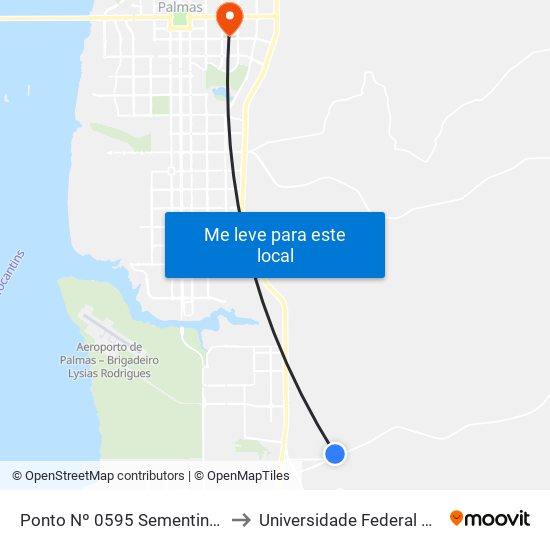 Ponto Nº 0595 Sementinhas Do Saber to Universidade Federal De Tocantins map