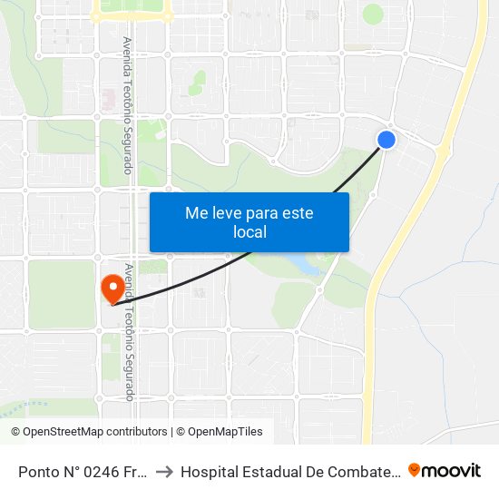 Ponto N° 0246 Frente P/ Energisa to Hospital Estadual De Combate Ao Covid-19 - Palmas - T0 map