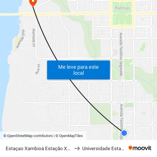 Estaçao Xambioá Estação Xambioá Sentido Sul-Norte to Universidade Estadual Do Tocantins map