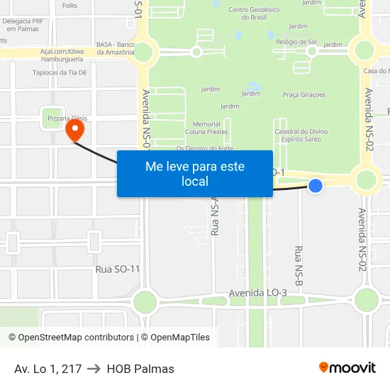 Av. Lo 1, 217 to HOB Palmas map