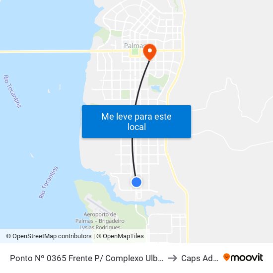 Ponto Nº 0365 Frente P/ Complexo Ulbra to Caps Ad 3 map