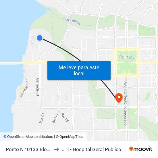 Ponto Nº 0133 Bloco 4 Uft to UTI - Hospital Geral Público de Palmas map