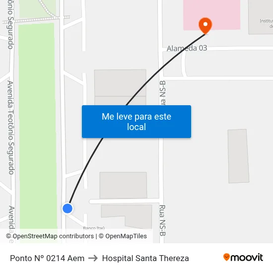 Ponto Nº 0214 Aem to Hospital Santa Thereza map