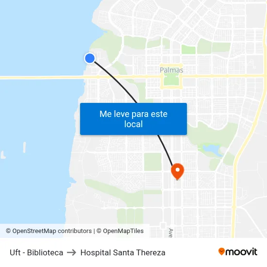 Uft - Biblioteca to Hospital Santa Thereza map