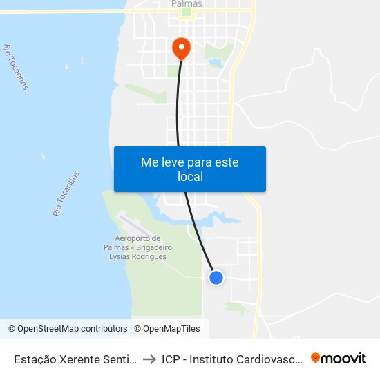 Estação Xerente | Av. I, 531 | E.M Estevão Castro to ICP - Instituto Cardiovascular de Palmas map