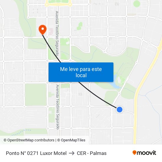 Ponto N° 0271 Luxor Motel to CER - Palmas map