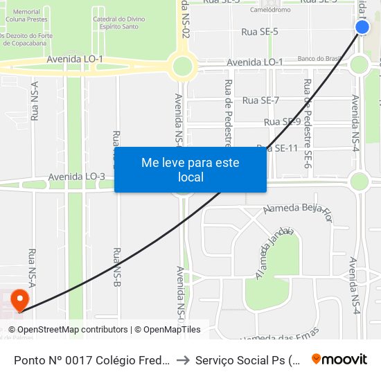 Ponto Nº 0017 Colégio Frederico to Serviço Social Ps (Hgp) map
