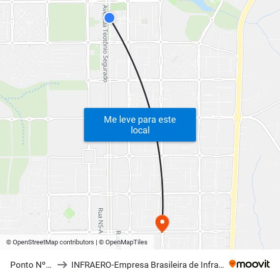 Ponto Nº 0371 Fórum to INFRAERO-Empresa Brasileira de Infra-Estrutura Aeroportuária-Área Comercial map