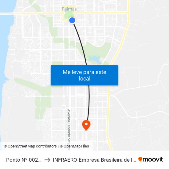 Ponto Nº 0027 Espeto Por Do Sol to INFRAERO-Empresa Brasileira de Infra-Estrutura Aeroportuária-Área Comercial map