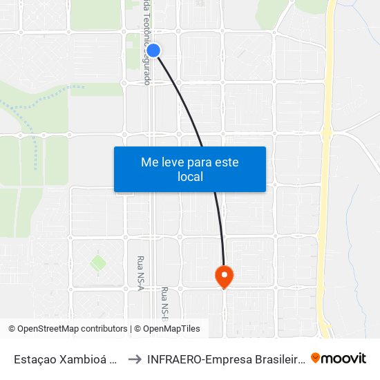 Estaçao Xambioá, Sul-Norte | Av. Joaquim Teotônio Segurado, 981 to INFRAERO-Empresa Brasileira de Infra-Estrutura Aeroportuária-Área Comercial map