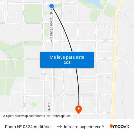 Ponto Nº 0324 Auditório Atm to Infraero-superintendência map