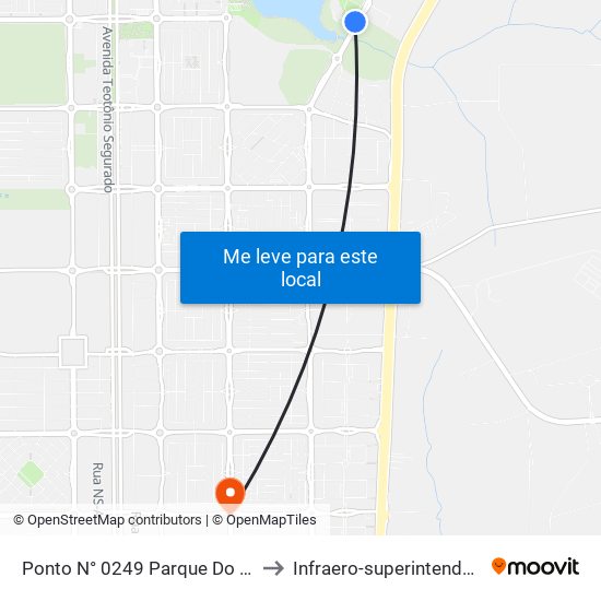 Ponto N° 0249 Parque Do Povo to Infraero-superintendência map