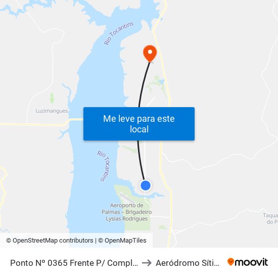 Ponto Nº 0365 Frente P/ Complexo Ulbra to Aeródromo Sítio Flyer map